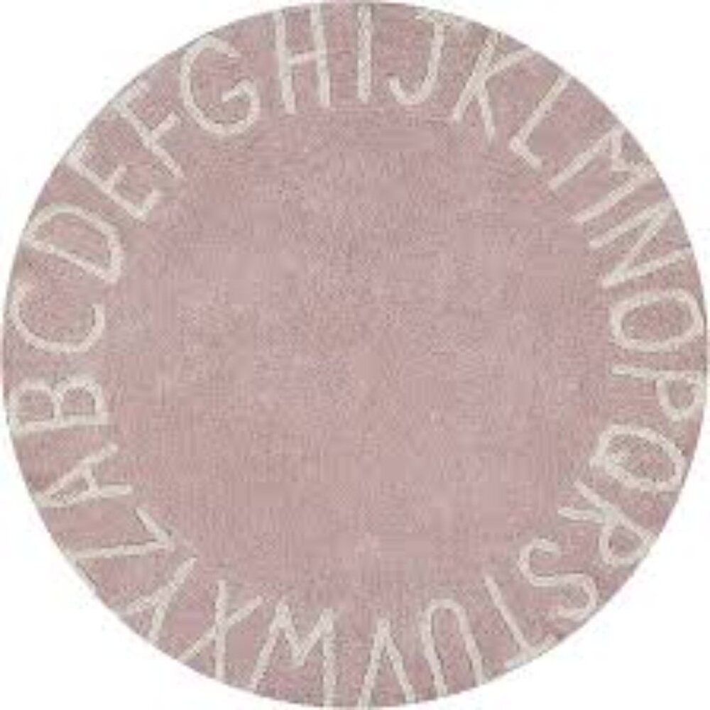 Lorena canals washable alphabet rug WASHABLE ROUND RUG ABC NATURAL - PINK